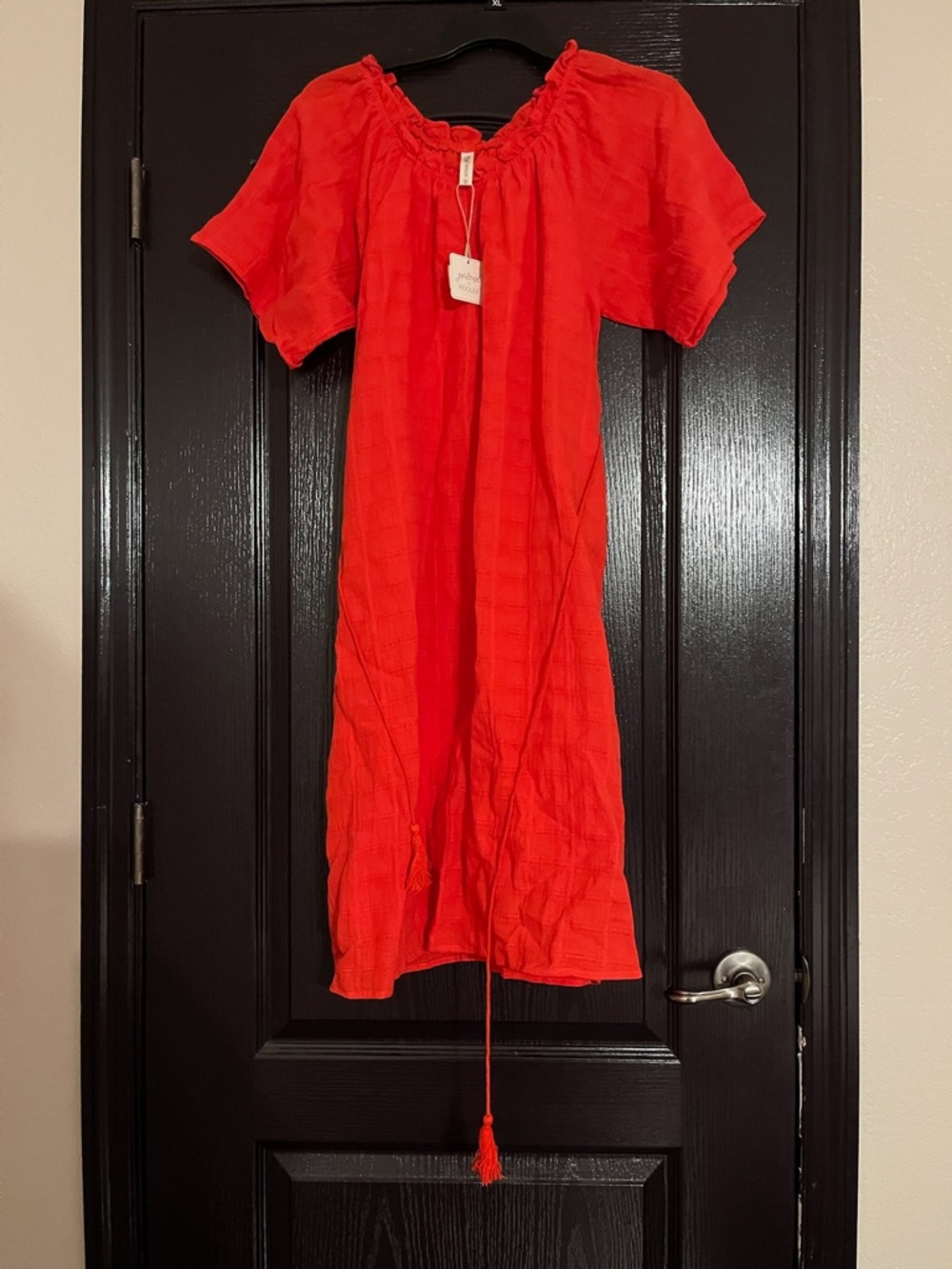 Bright orange dress